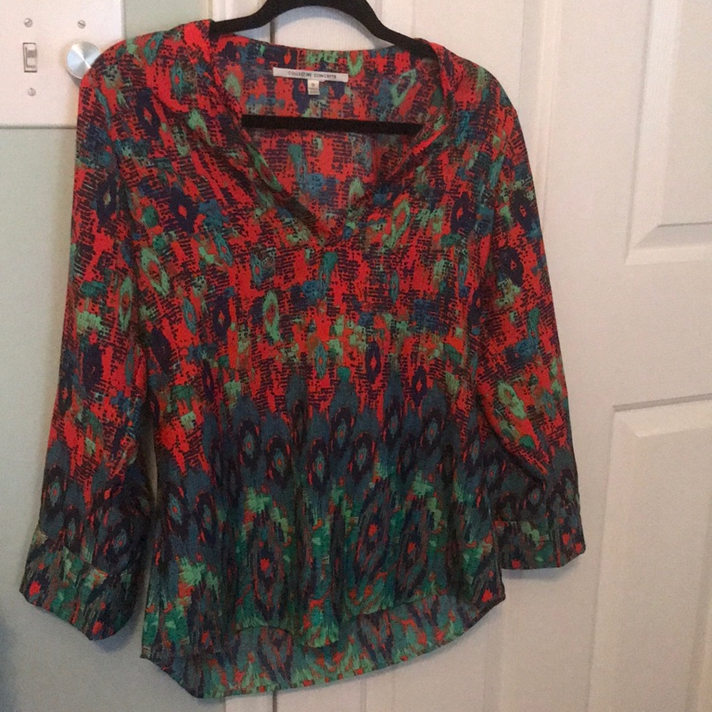 Collective Concepts Ikat Print Blouse